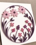 Handmade Quilling Floral Art – Pink & Purple Flower Design