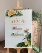 Custom Wedding Welcome Board – Handmade Quilling Floral Sign