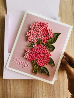 Handmade Quilling Greeting Card – Floral Hugs Design
