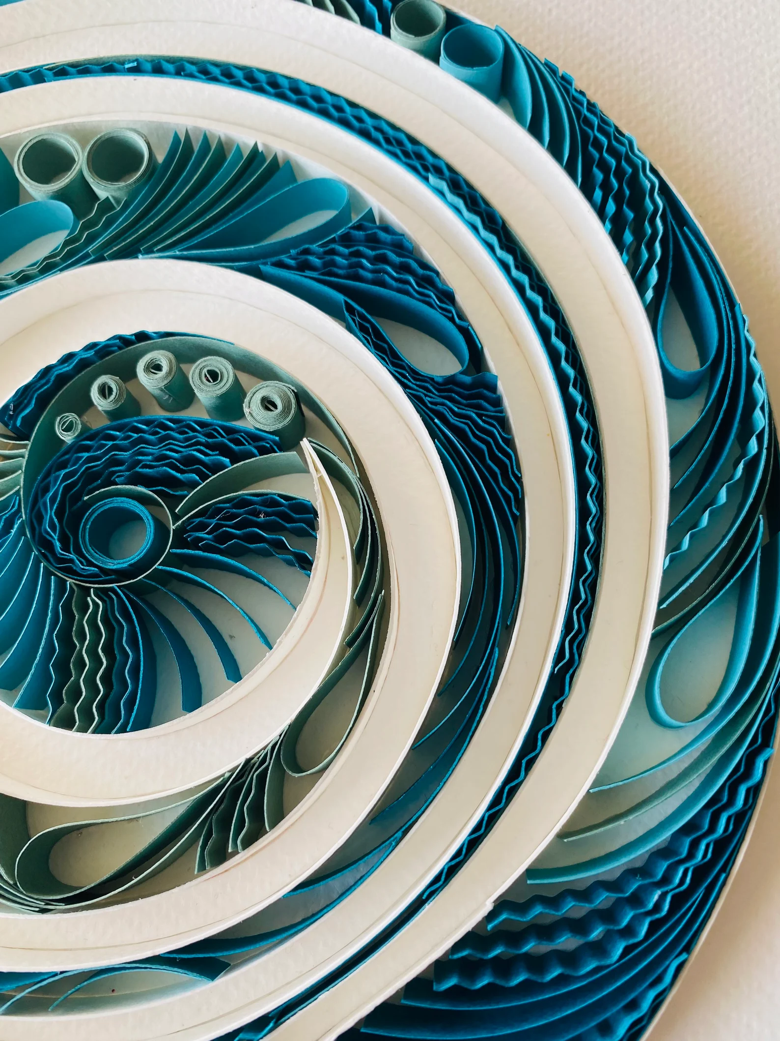 Handmade Quilling Wall Art – Spiral Floral Blue Décor - Image 5