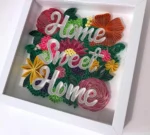 Home Sweet Home Quilling Wall Art – Handmade Frame Décor