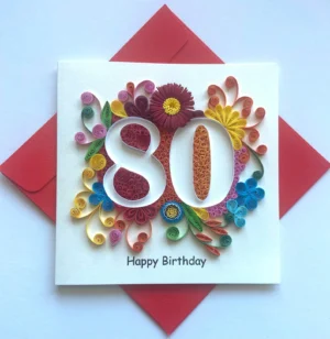 Custom Number Quilling Birthday Card – Handmade Milestone