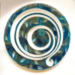 Handmade Quilling Wall Art – Spiral Floral Blue Décor